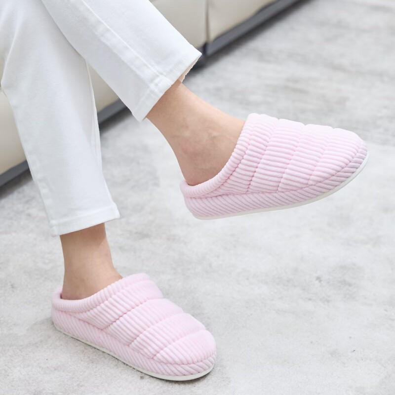 Slippers for Women Winter Home Indoor Dormitory Home 2025 Quilted Simple Pure Color Couple Home Men's Cotton Slippers