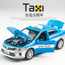 建元仿真1:32合金汽車模型聲光回力兒童玩具車出租車模型批發禮物