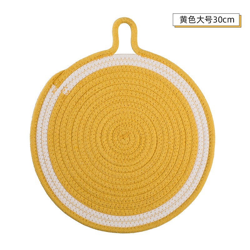 Almohadilla de té terminada-amarillo grande 30cm