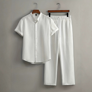 (Cross-border trading), summer shirt for leisure, men's set, trousers, sports suit, European style