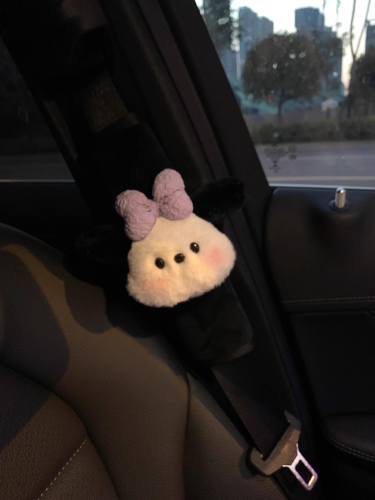 Car Seat Belt Shoulder Cover Soft Cute Plush Dog Car High-End Anti-Stranglehold Doll Doll Car Interior Decoration
