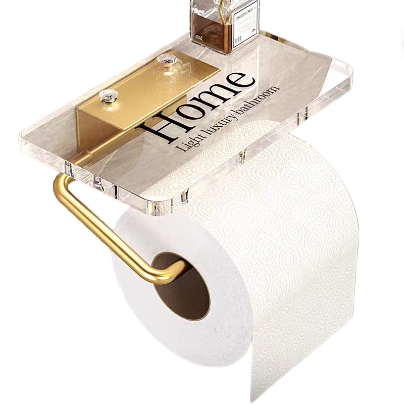 Estante de papel acrílico, estante de toallas de papel higiénico, estante de almacenamiento transfronterizo, estante de almacenamiento de etiquetas gratuitas, estante de extracción de papel higiénico
