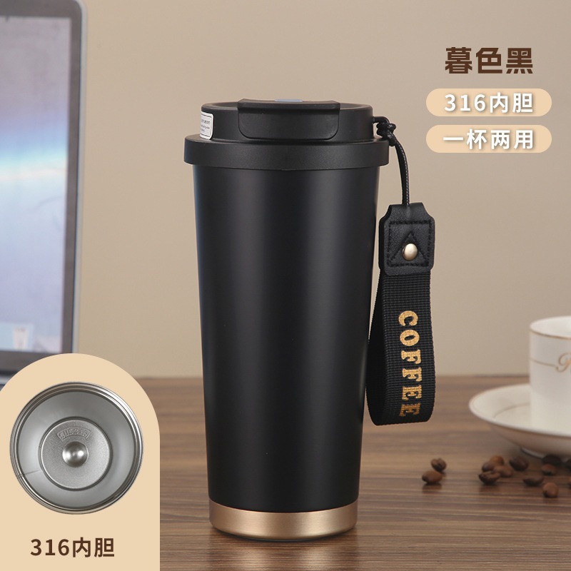 新しいスズランフラワー 316 ステンレス鋼コーヒーカップセラミックライナー断熱カップ大容量高価値ギフトウォーターカップ|undefined