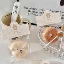 原创小熊蝴蝶结卡头ins饰品打包手账礼物烘焙糖果零食礼品袋小卡