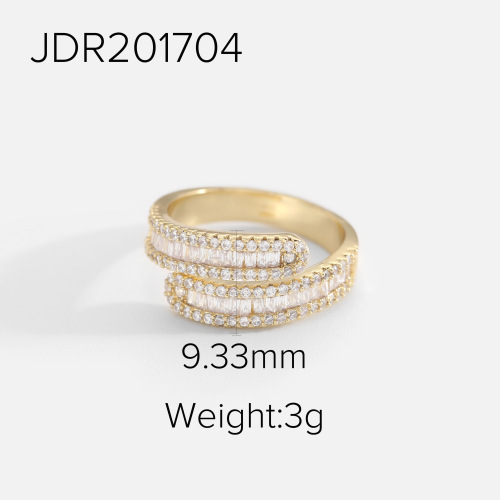 Jieding Europa y América Anillo abierto de diamantes de acero inoxidable de oro de 18k Anillo de sentido avanzado Joyas de mano de acero de titanio Rings transfronterizos