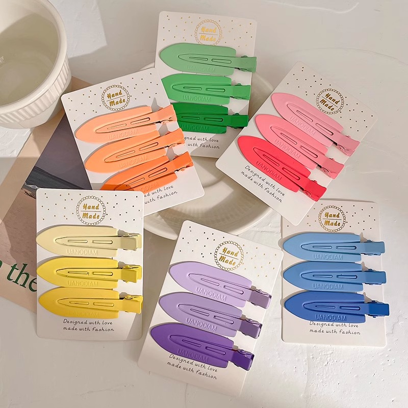 Amor gradiente pinzas de pelo rosa para mujeres verano cabello fruncado pinzas de pelo de frente lindas pinzas de boca de pato pinzas laterales pinzas tocado