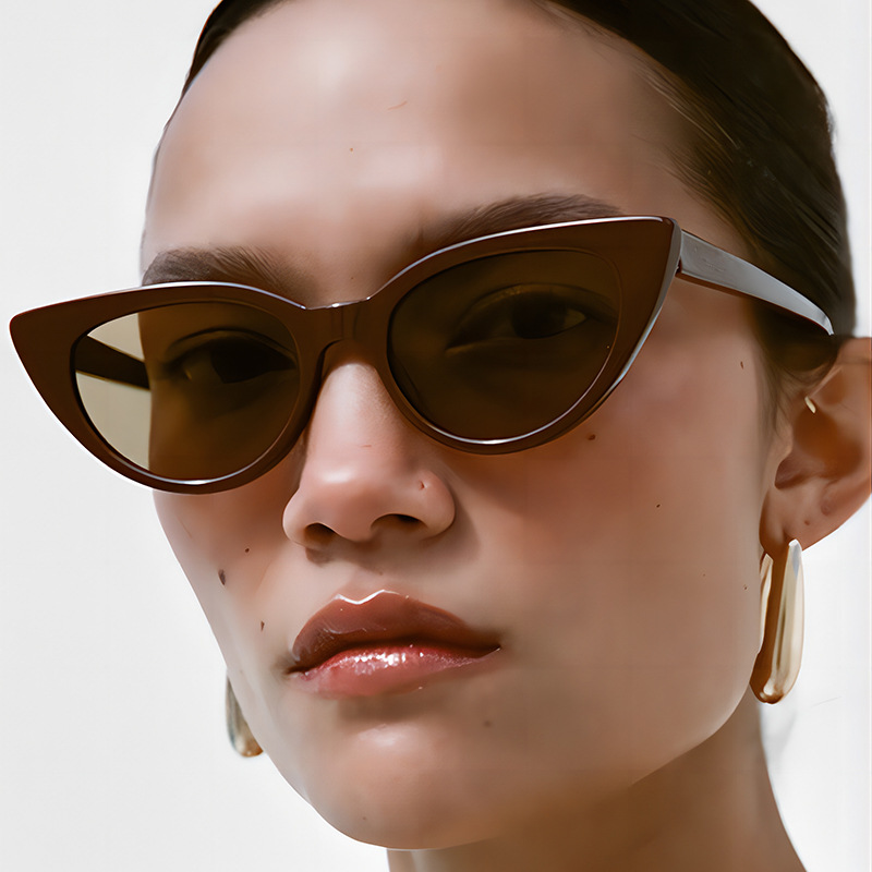 28g Weight Full Frame Glasses Structure Sunglasses Classification PC, UV400 Protection Lens Material Cat Eye Glasses Style Holiday, Travel Occasion Solid Color Pattern All Seasons Season Women's Gender Streetwear Style Streetwear Solid Color PC UV400 Protection Cat Eye Full Frame Women's Sunglasses 1