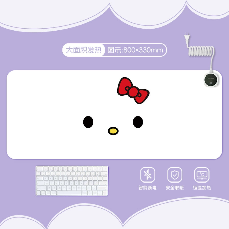 Hello kitty, table mat writing, table teaching laptop, mouse
