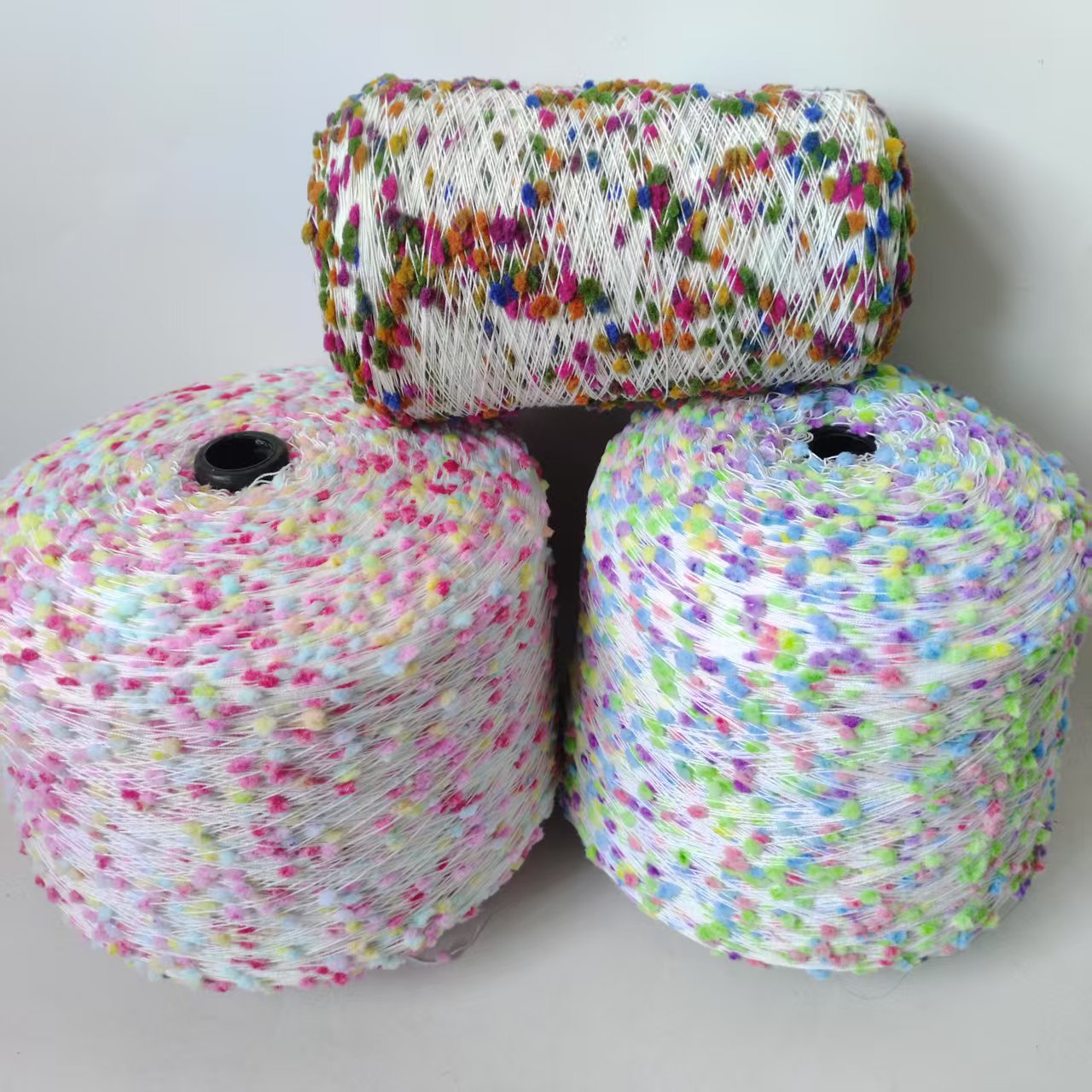 段彩乒乓纱球球纱花式特种纱豆豆纱厂家直销批发