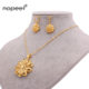 NOPEET Supply Middle East Dubai 24k Gold Plated Jewelry Set African Bridal Jewelry Necklace Earrings Two Pieces