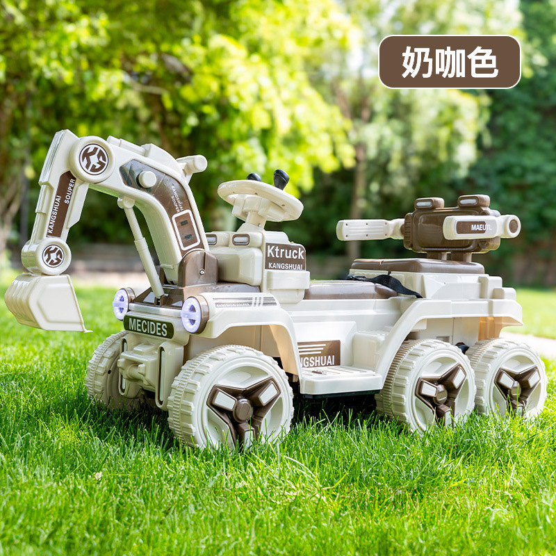 批发宝宝双人电动充电遥控大型挖土机玩具车工程车儿童电动挖掘机|undefined
