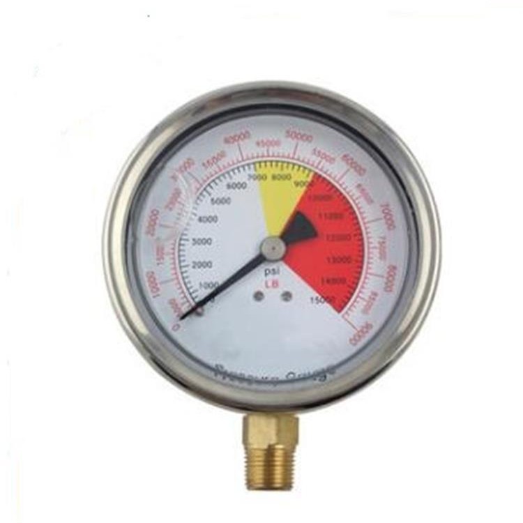 厂家供应YN100螺纹3/8PT压力表304不锈钢 轴向抗震压力表批发防震