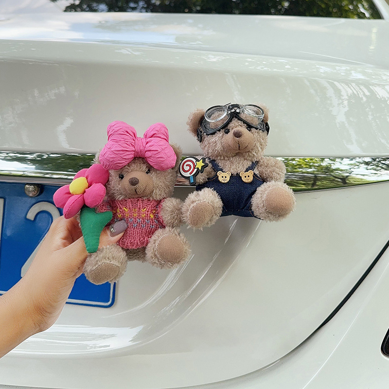 Colgante de cola de automóvil lindo peluche oso muñeca muñeca baúl de automóvil decoración de decoración de motocicleta eléctrica