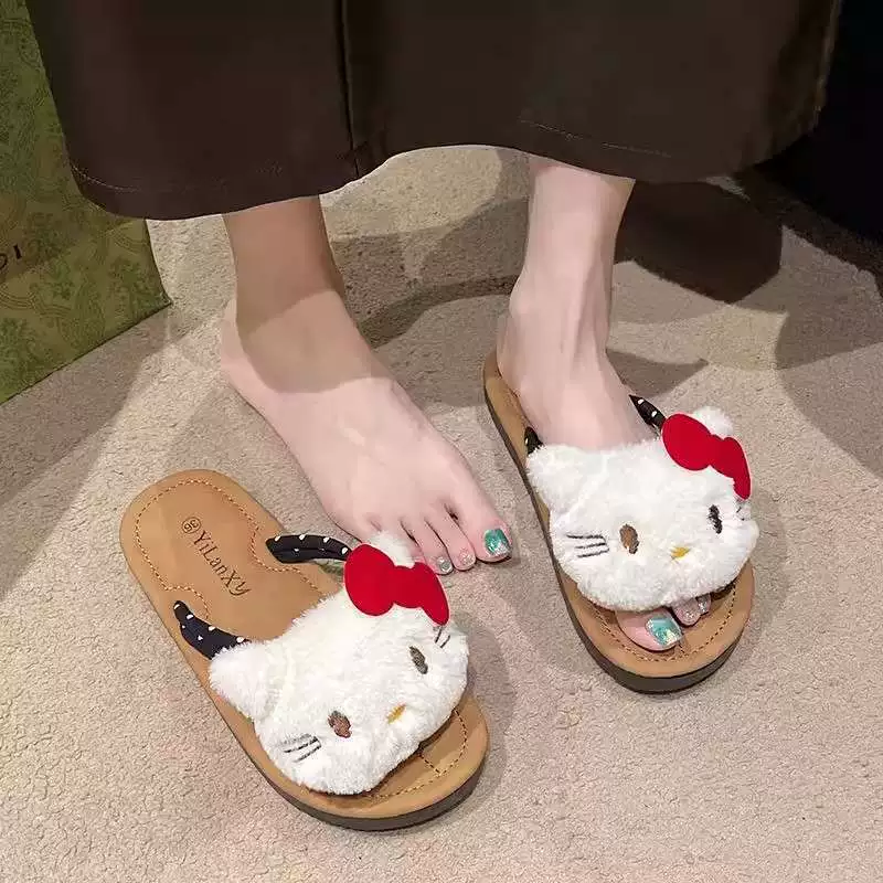 Hello Kitty, нескользящие модные вьетнамки, шлепанцы, западный стиль