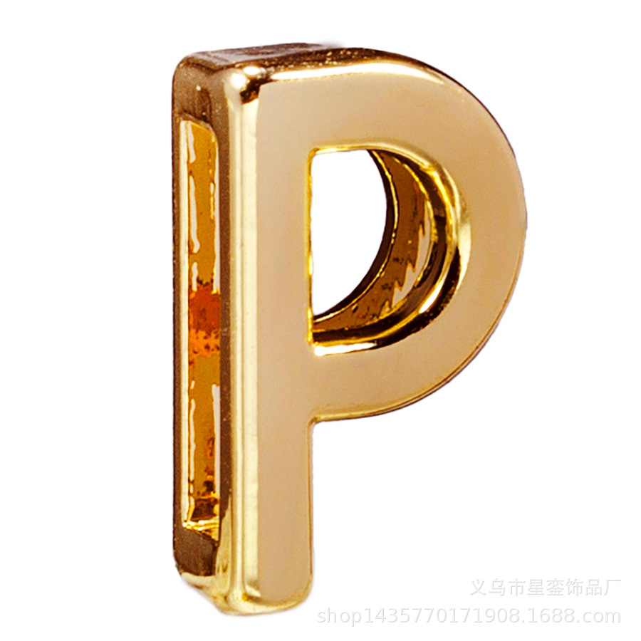 2*10mm長方形の穴の金色のアルファベットのビーズのネットの身の回りの腕時計のブレスレットのdiyの名前のばらの部品