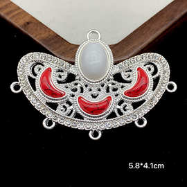 蒙古族元素带钻饰品diy镶钻合金耳环耳坠头饰吊坠配件