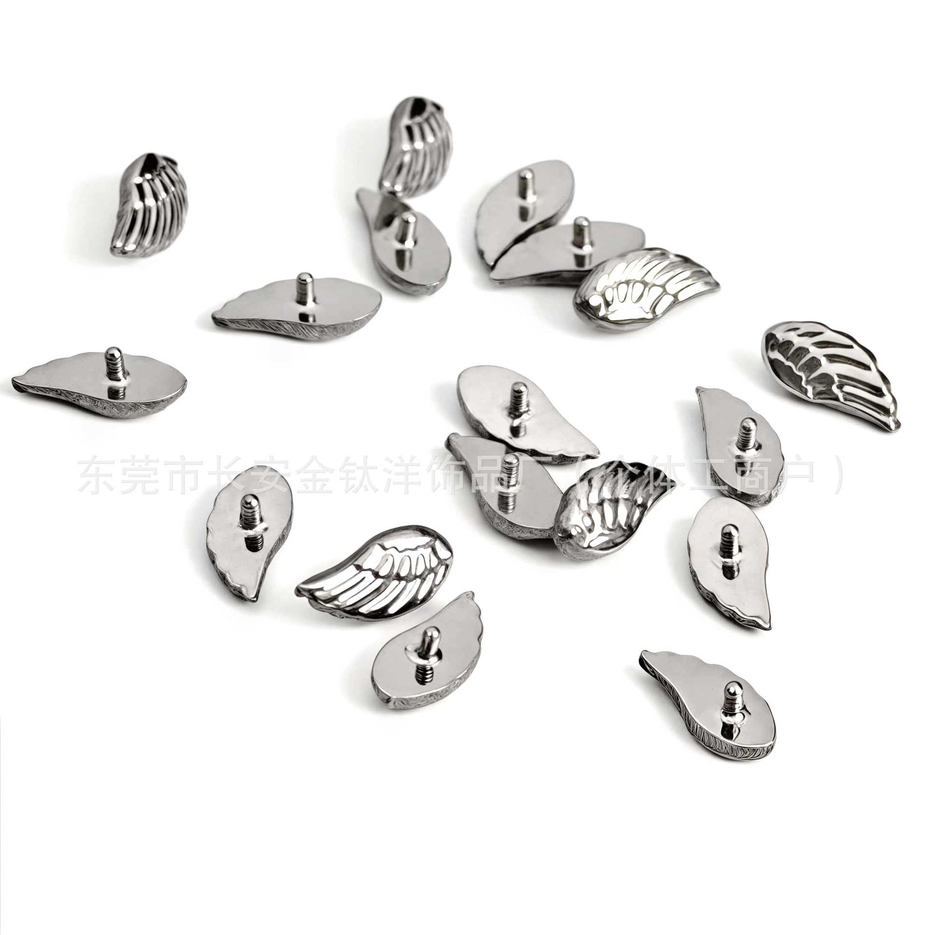 F136 Titanium Angel Wings Internal Thread Earrings Lip Nails Nose Piercing Jewelry detail image 7