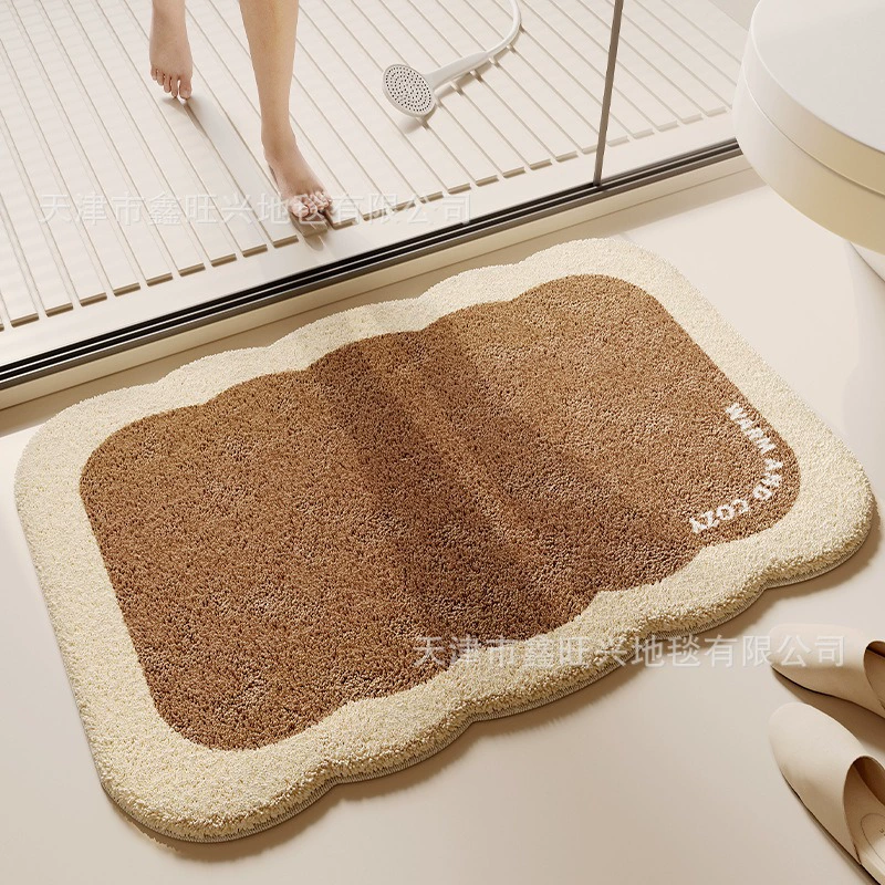 Простая свежая ванная комната впитывает воду имитация кашемир коврик для туалета нескользящий и износостойкий ковер в дверном проеме