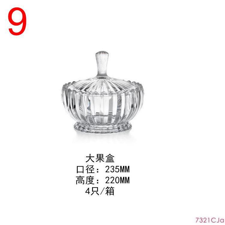 Luz de lujo de cristal plato de fruta KTV Hotel pierna alta grande tazón de fruta seca plato de aperitivos tazón de caramelo Cubo de fruta a rayas