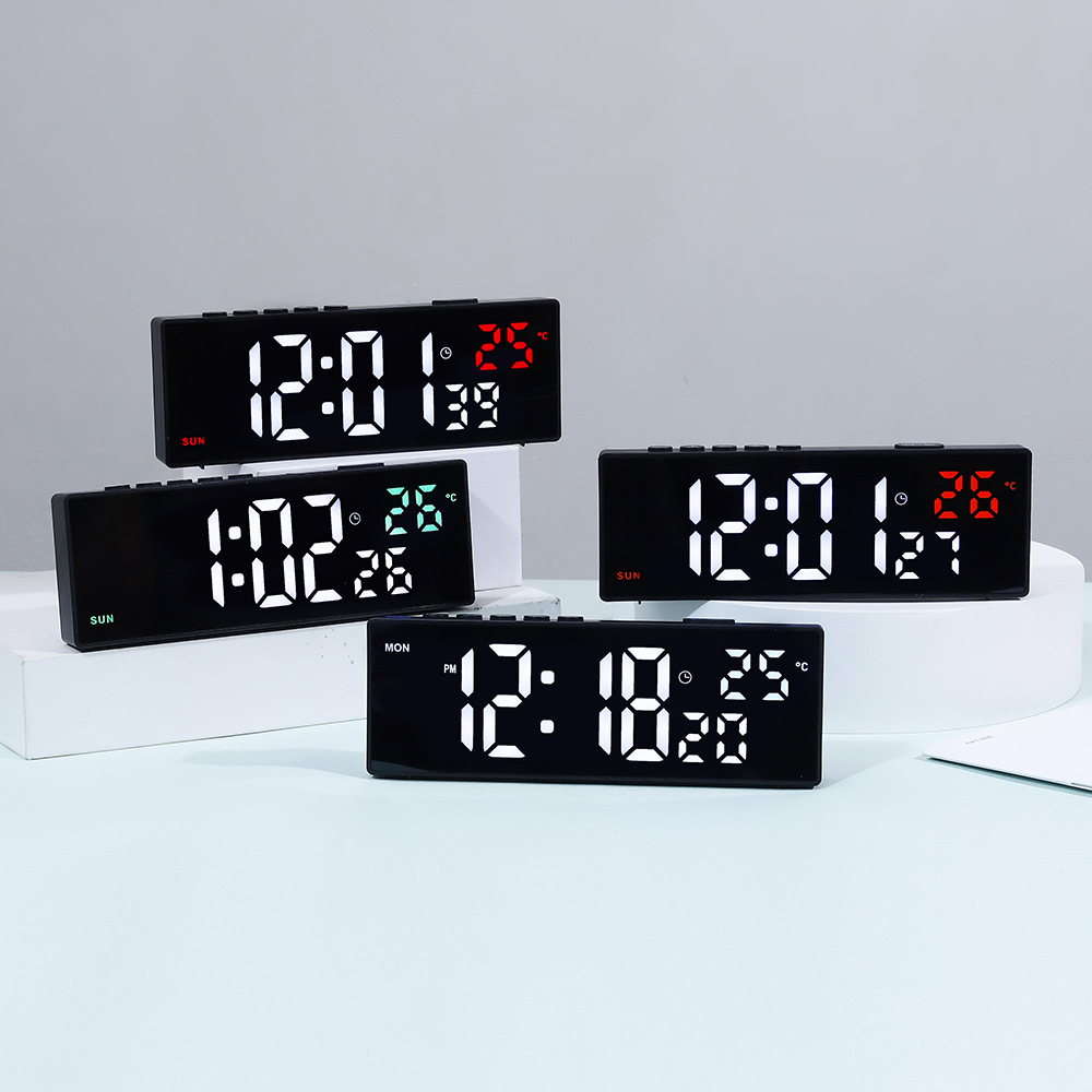 厂家直销LED电子钟聪明闹钟简约时钟电池插电两用时钟LED倒计时