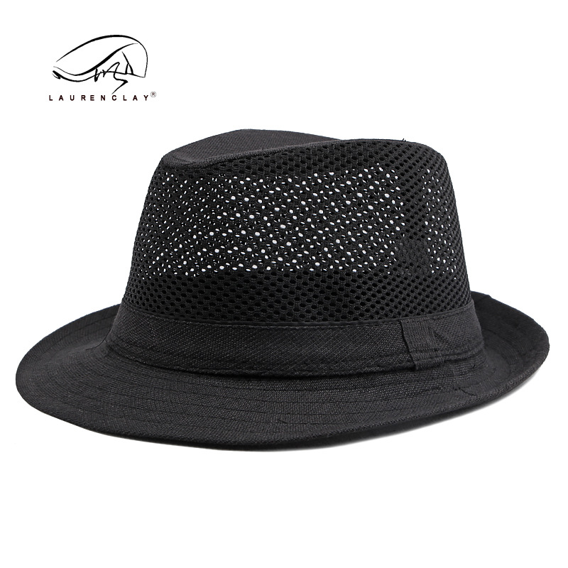 Sombrero de mediana edad y ancianos al por mayor de verano transpirable sombrero de Jazz sombrero de playa de los hombres malla transpirable protección solar sombrero solar