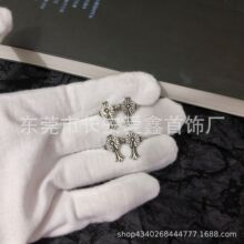 克罗伈复古做旧小巧马蹄耳钉男女同款街头嘻哈小众设计情侣耳饰品