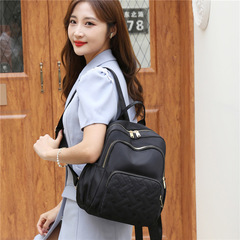 雙肩包女休閒時尚高級感大容量尼龍牛津布愛心刺繡包包女一件代發