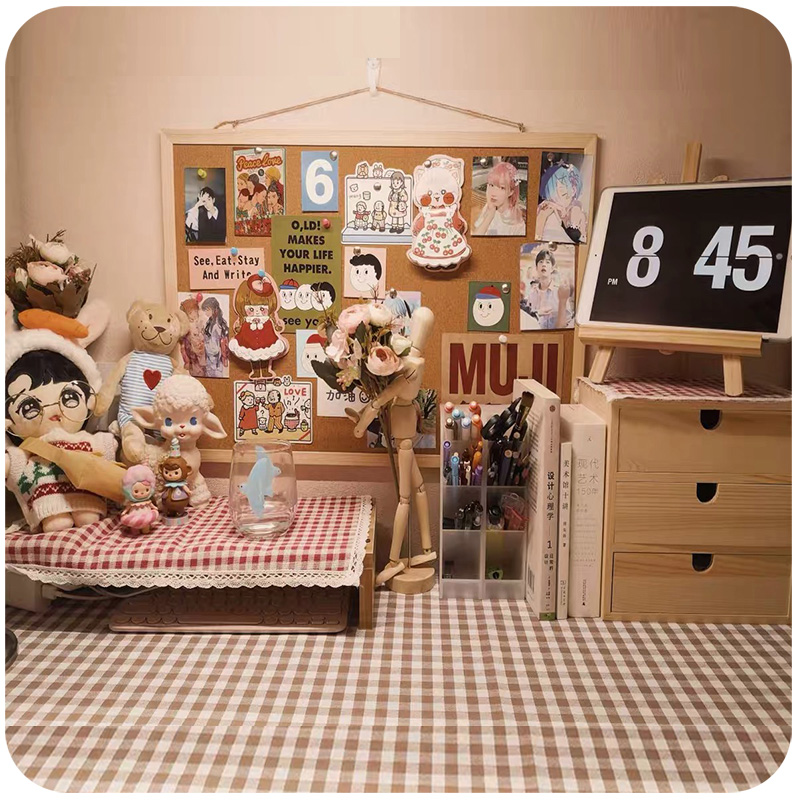 Softwood board message background hanging board decoration vision hanging wall display wall wallpaper felt photo wall sticky board wall fig 