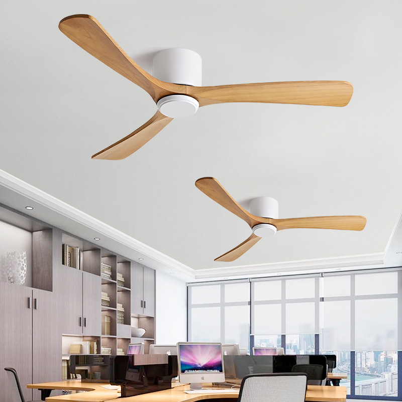 吸頂風扇燈吊扇燈北歐原木新款靜音臥室餐廳外銷低樓層變頻電風扇