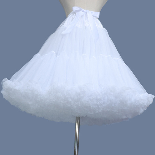 Lolita Cloud Petticoat, Boneless Soft Net Petticoat, White Under Skirt, Puffy Skirt, Half Skirt, Europe and America Cross-border Exclusive 