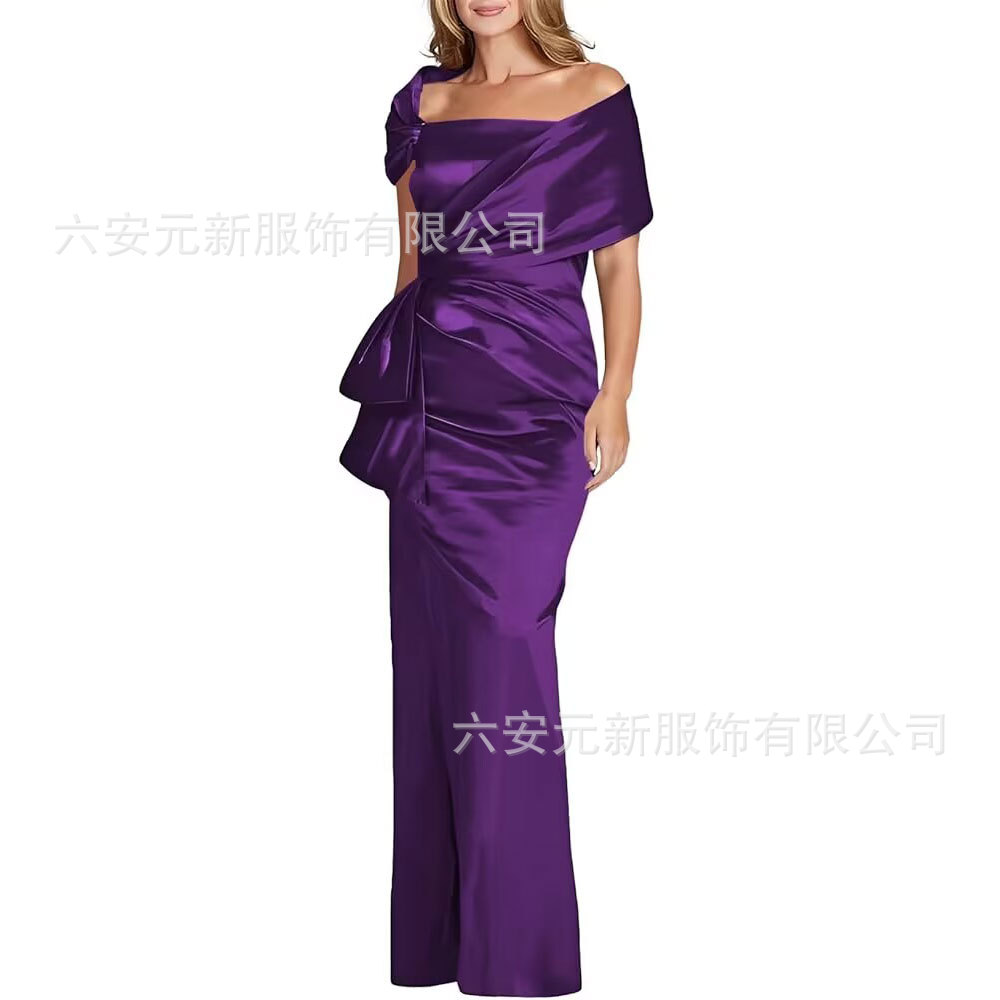 Comercio exterior de Europa y los Estados Unidos Amazon AliExpress nuevo vestido de baile de satén de cola de pez azul tibetano vestido de boda de madres