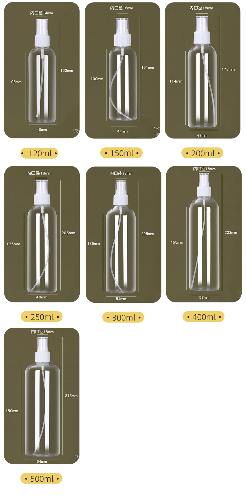 Stok Şeffaf Sprey Şişe PET Plastik Şişe Taşınabilir İnce Sis Sprey Şişesi Alkol Dezenfektan Dağıtma Ambalaj Boş Şişe