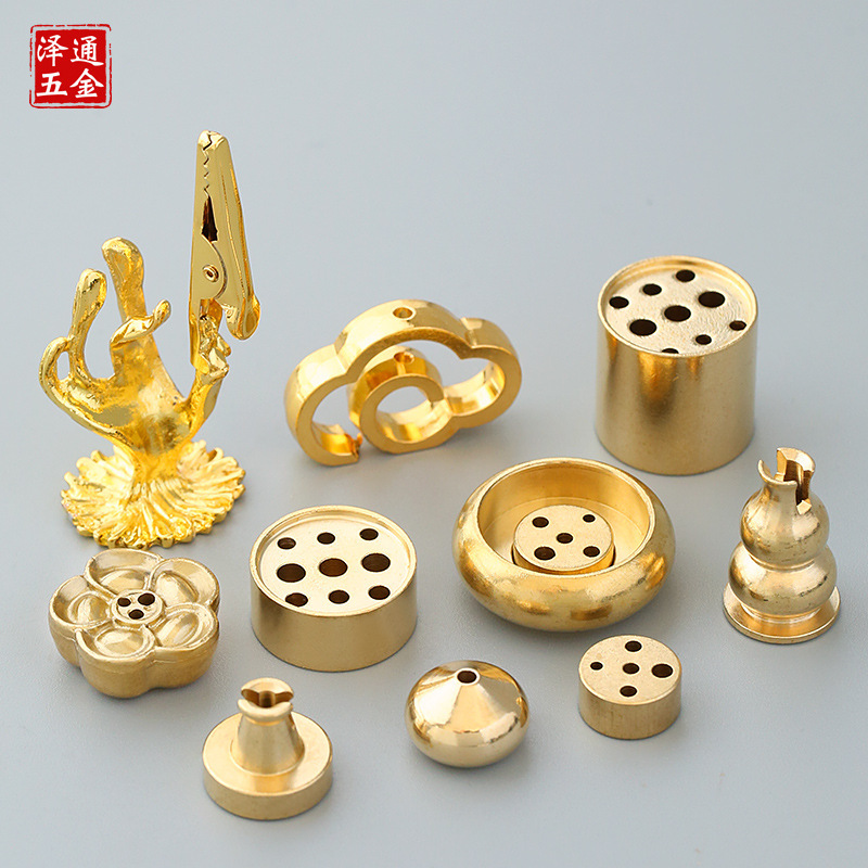 Copper Gourd Nine-Hole Incense Insert Brass Porous Incense Insert Mini Incense Insert Metal Incense Holder Copper Aromatherapy Stove Accessories