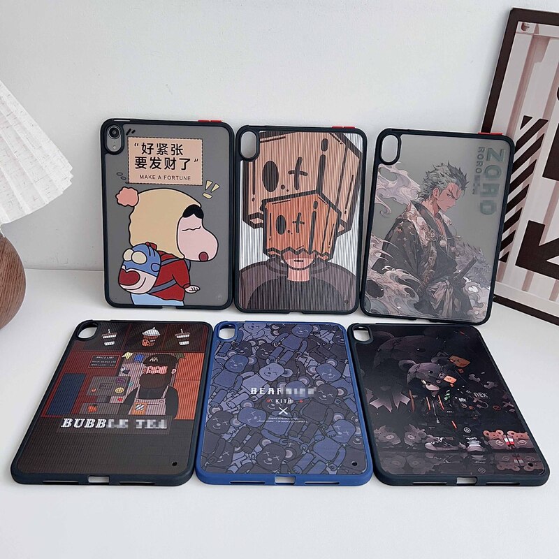 2024 New Suitable for Apple iPad Tablet Protective Cover Skin Sense Japanese Anime mini4 Transparent Black Air2