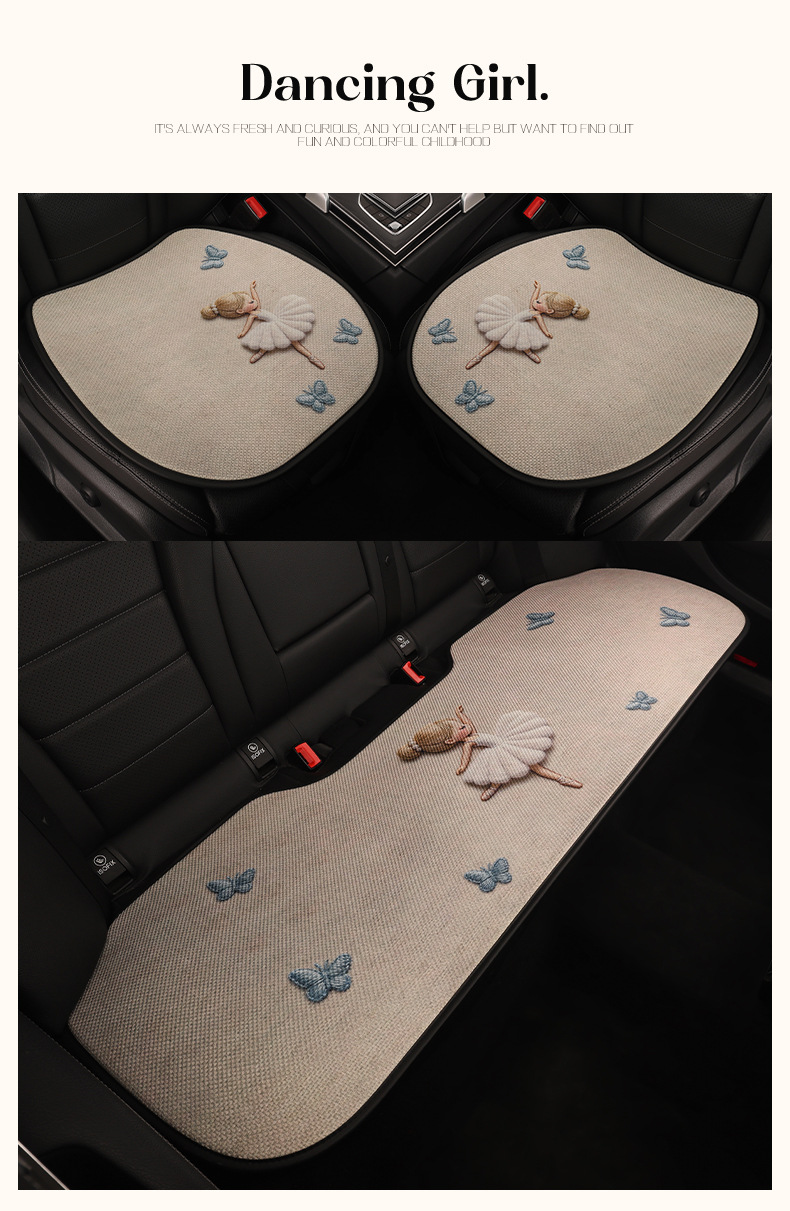 26 New Cartoon Four-Season Fur Car Seat Cushion Sets, Universal Style for Dancing Girls