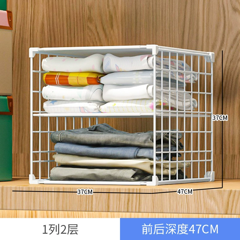 Folding clothes artifact stacking board T -shirt storage shelf shirt short -sleeved storage wardrobe layered folding clothes artifact