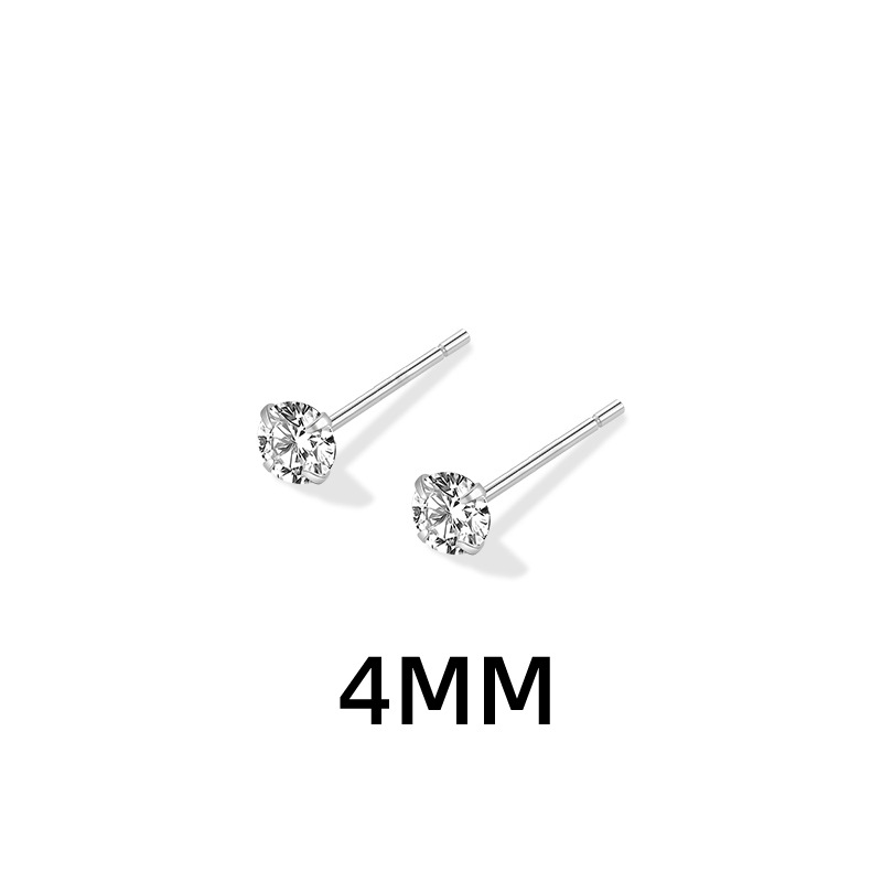 4MM 라운드 이어링 / 구리(화이트 골드)