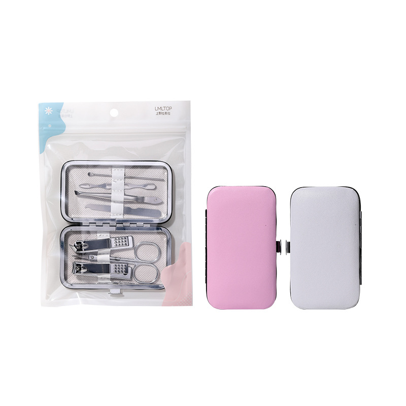 LMLTOP Kit de cuidado de manicure 7 piezas de acero inoxidable alicas de uñas archivos de uñas orejas cortadoras de belleza C0196