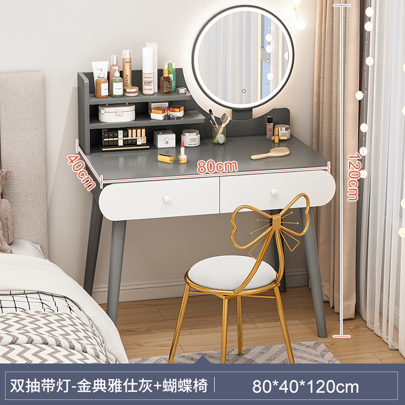 Tocador moderno minimalista dormitorio mesa de maquillaje pequeña mesa de tocador integrado MESA DE ALQUILER tocador espejo de maquillaje image 8