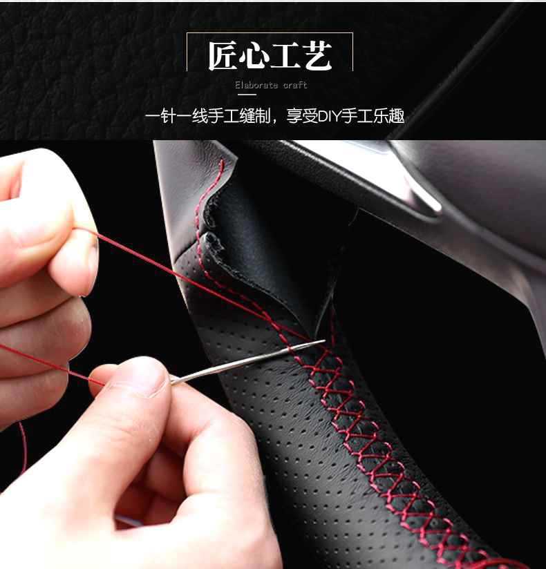 Toyota Ralink Asian Dragon Hand-stitched Steering Wheel Cover Leather for Corolla Weichi Camry Weilanda Crown