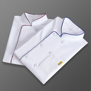 Chef Work Clothes Men's Short-sleeved Summer Breathable Catering Clothing Long-sleeved Dining Room Kitchen Clothes Fat Plus