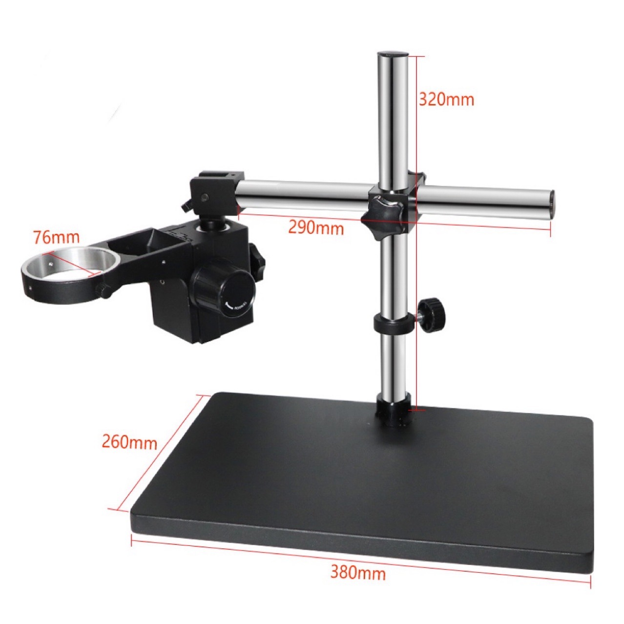 360度旋转 双目 三目体式显微镜万向支架 调焦支架76mm 镜头支架