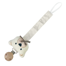 现货pacifier clip婴儿安抚奶嘴链 可爱小熊牙胶链 玩具夹奶嘴带