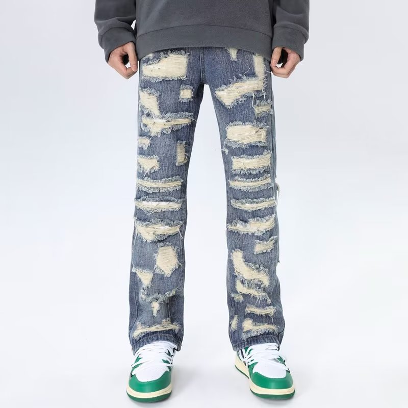 American high street washed cut ripped j...