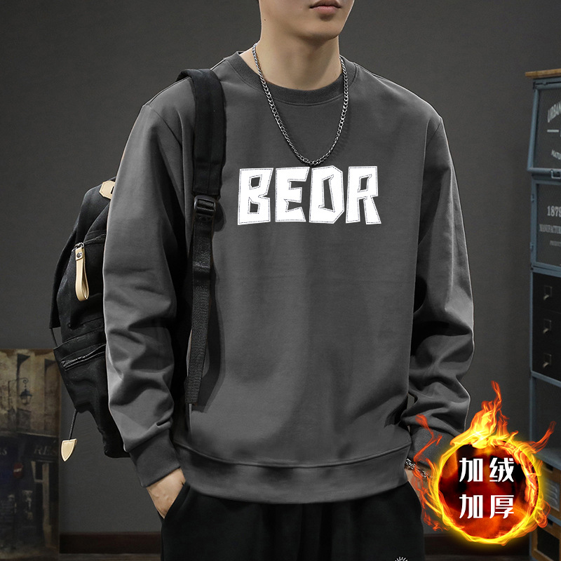 Suéter hombre otoño invierno nuevo inns suelto marca de moda letras impresión casual camiseta de manga larga moda blusa de cuello redondo