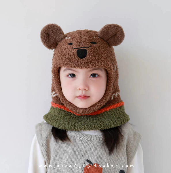 Gorro pasamontañas con bufanda para bebé térmico con protección para orejas para invierno