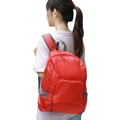 淑芯牌双肩包可折叠背包旅行包大容量防泼水菱形格背包户外登山包