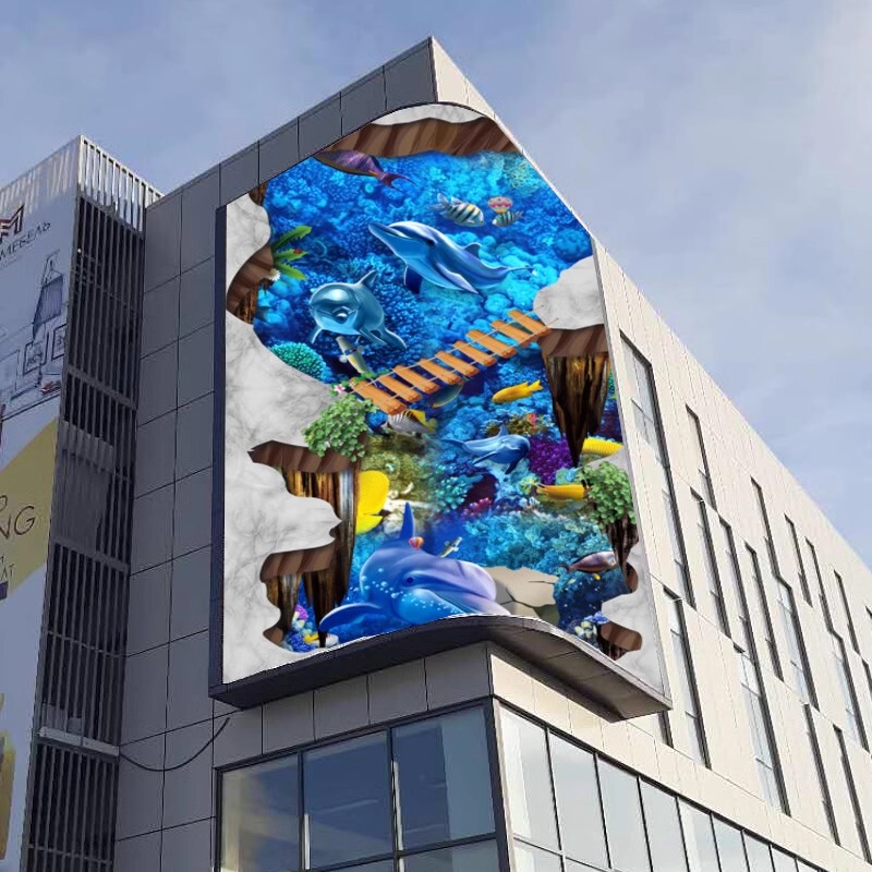 フルカラー LED 表示画面ショッピングモール高精細裸眼 3D 曲面フレキシブルスクリーン屋外シングルおよびダブルコラム防水大画面|undefined