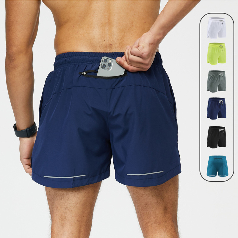 Sports Track and Field Shorts Men's Quick-drying Running Professional Marathon Three-part Pants Lined with Anti-walking Fitness Sports Training