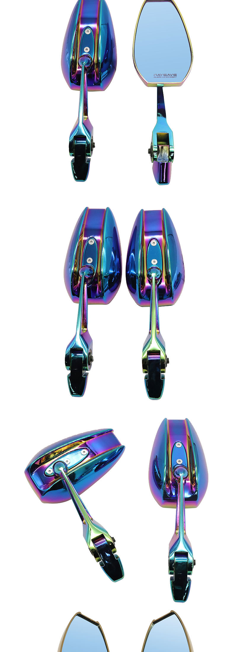 Suitable for Electric Vehicles, Electroplated Silver, Burnt Titanium Blue, Japanese Rearview Mirror Aos4, Motorcycle Modified Reversing Mirror
